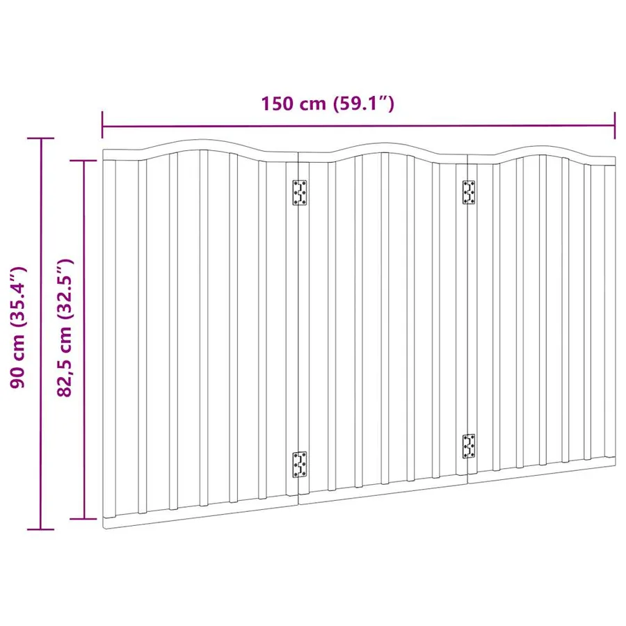 Barrière pour chien pliable 3 panneaux 150 cm bois de peuplier - 9