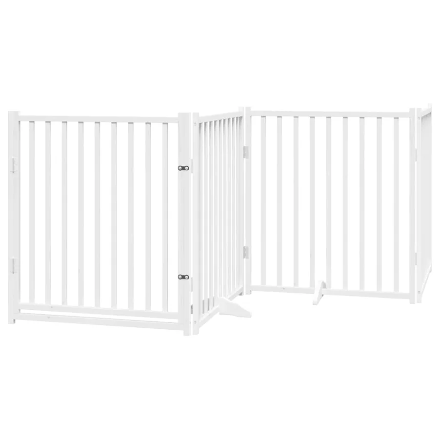 Barrière pour chien porte pliable 10 panneaux bois de peuplier - 4