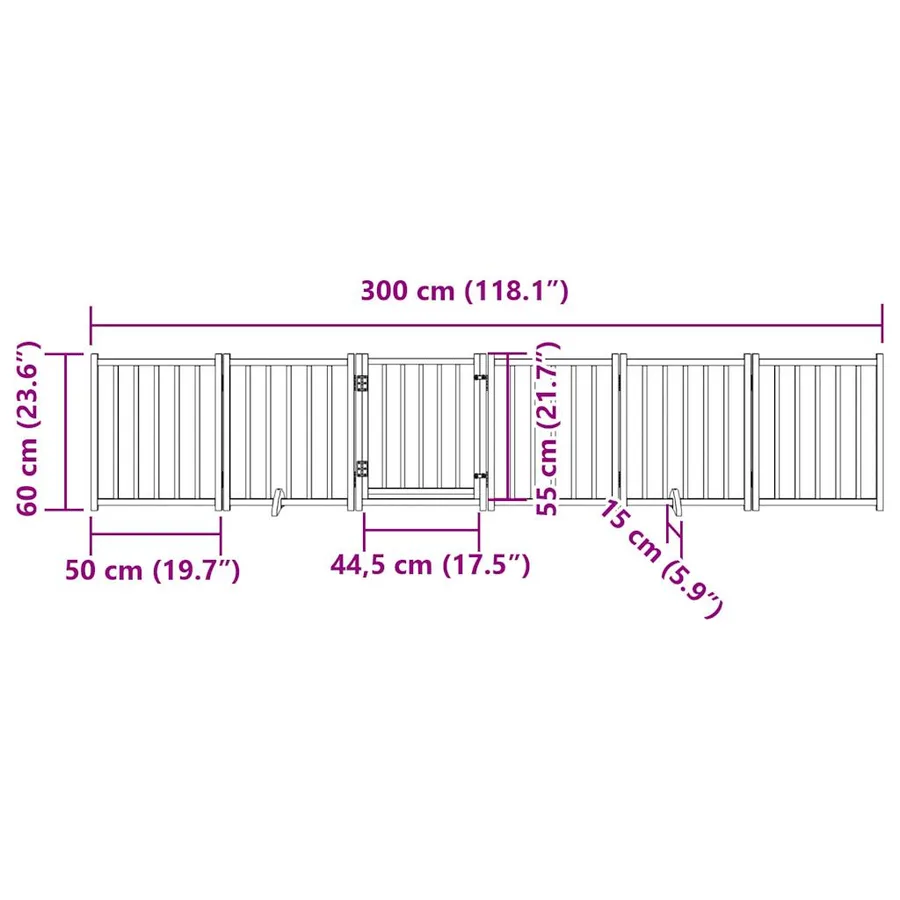 Barrière pour chiens avec porte 6 panneaux bois de sapin massif - 11
