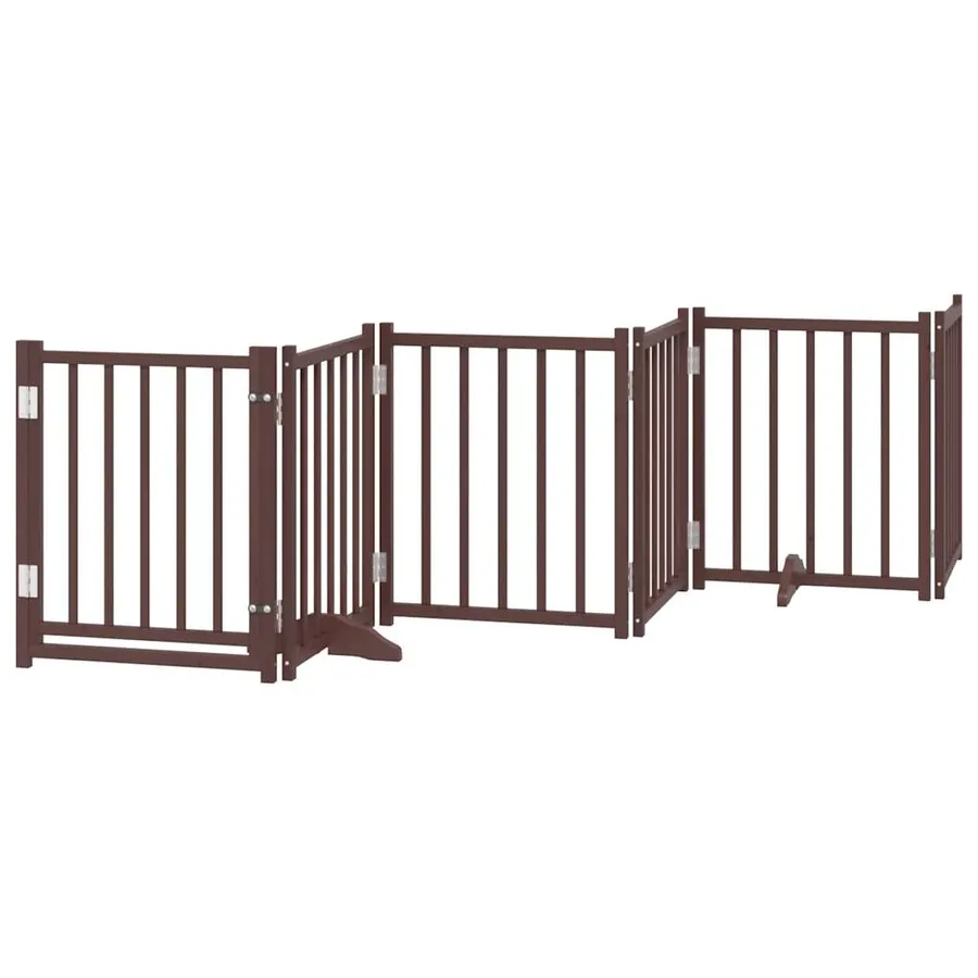 Barrière pour chiens avec porte 6 panneaux bois de sapin massif - 2