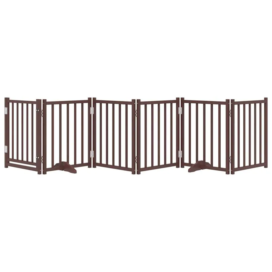 Barrière pour chiens avec porte 6 panneaux bois de sapin massif - 3