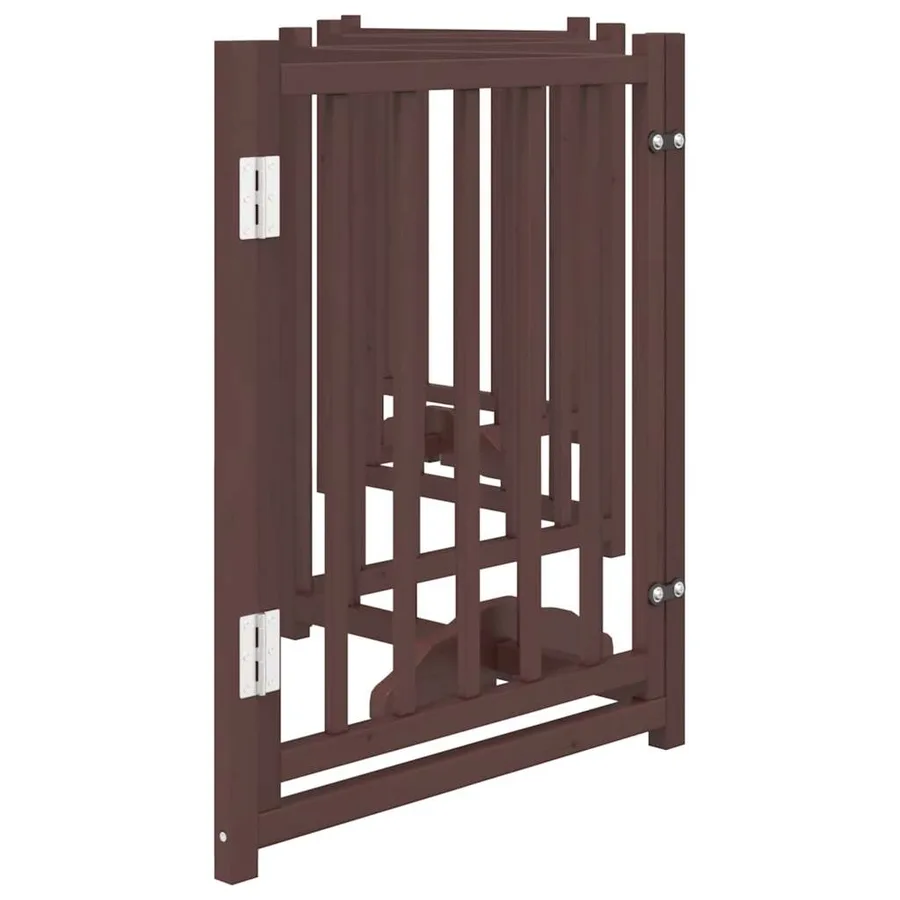 Barrière pour chiens avec porte 6 panneaux bois de sapin massif - 5
