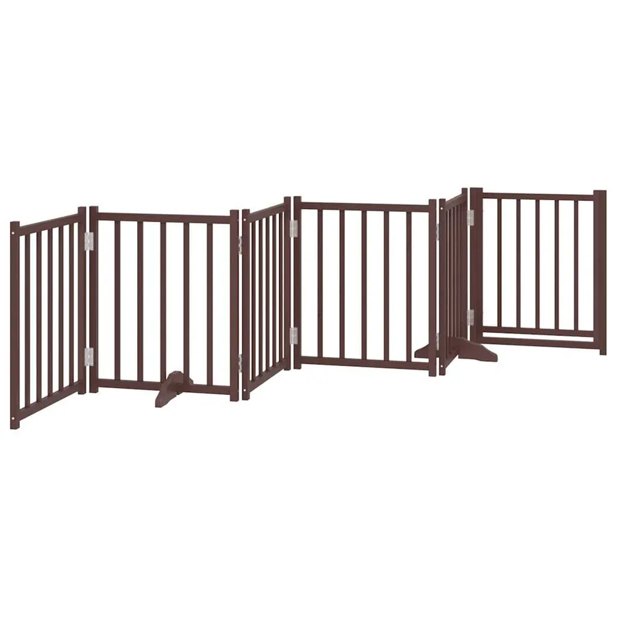 Barrière pour chiens avec porte 6 panneaux bois de sapin massif - 6