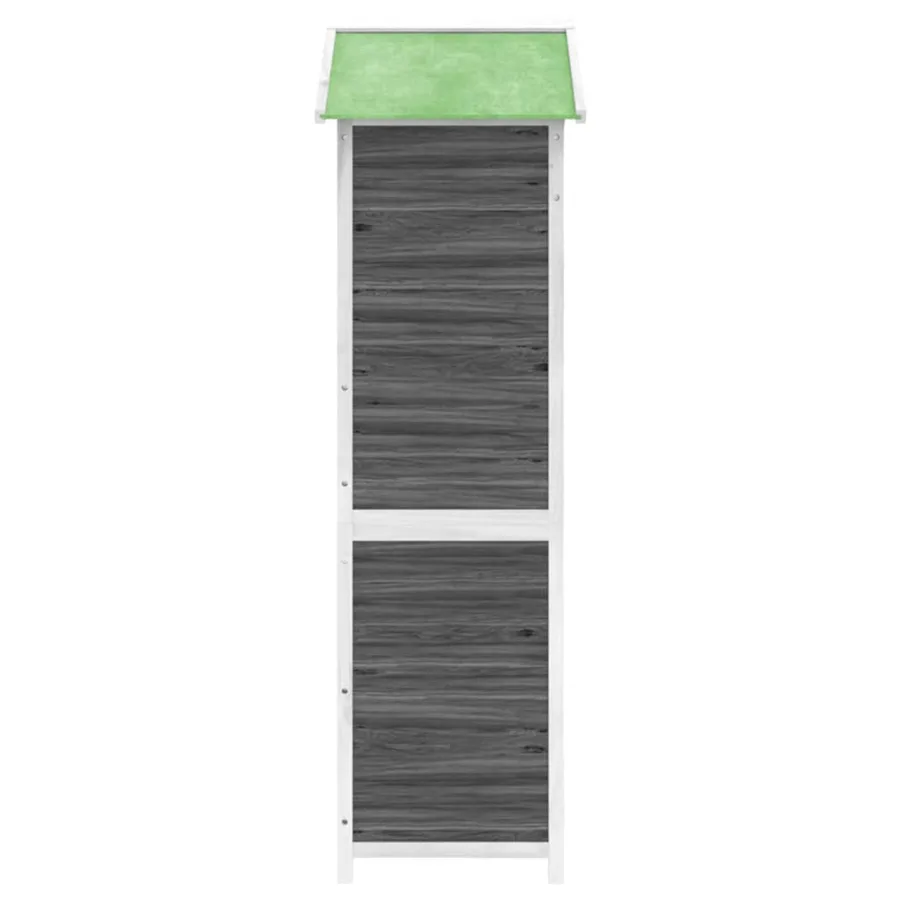 Abri à outils de jardin gris 120x53,5x170 cm bois massif pin - 6