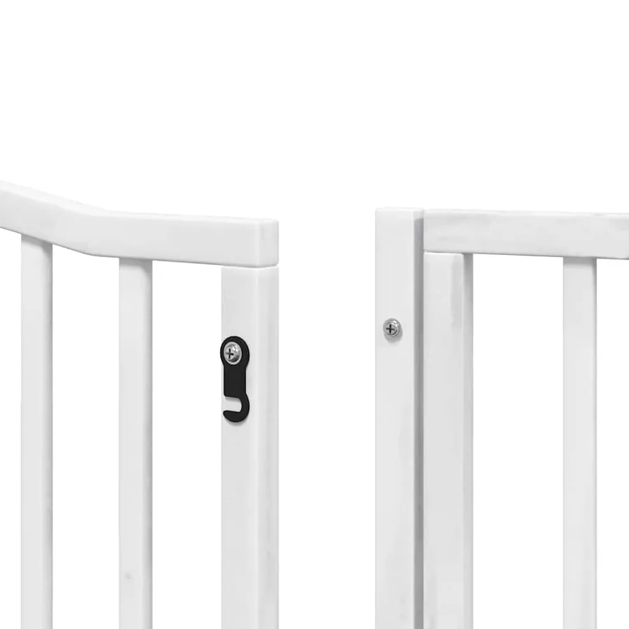 Barrière pour chien porte pliable 8panneaux blanc bois peuplier - 10