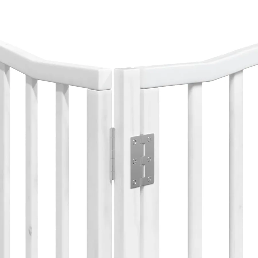 Barrière pour chien porte pliable 8panneaux blanc bois peuplier - 11