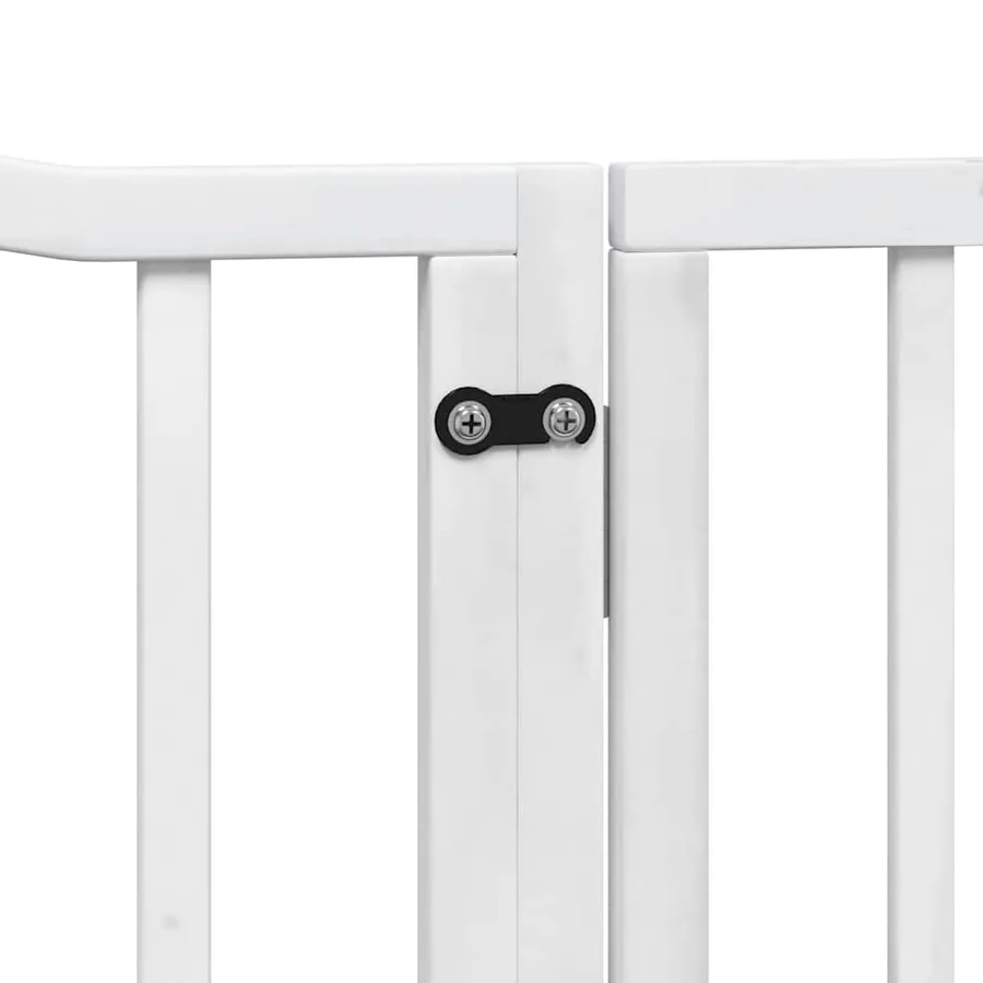 Barrière pour chien porte pliable 8panneaux blanc bois peuplier - 8