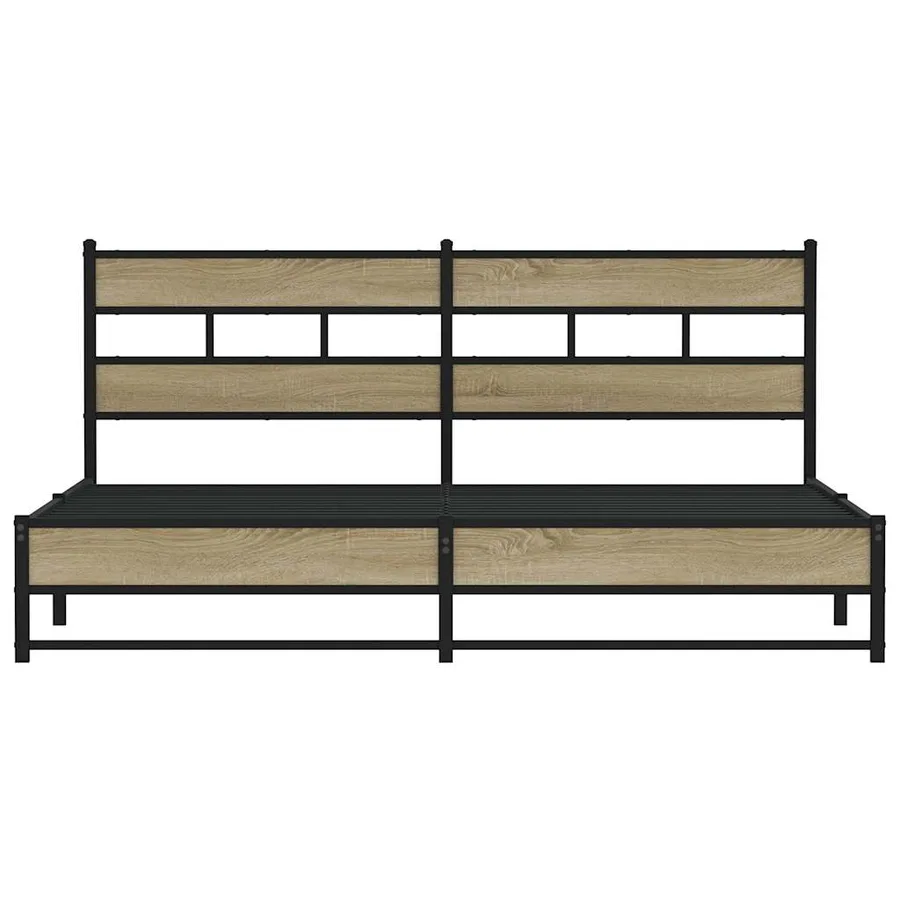 Cadre de lit en métal sans matelas chêne sonoma 183x213 cm - 4