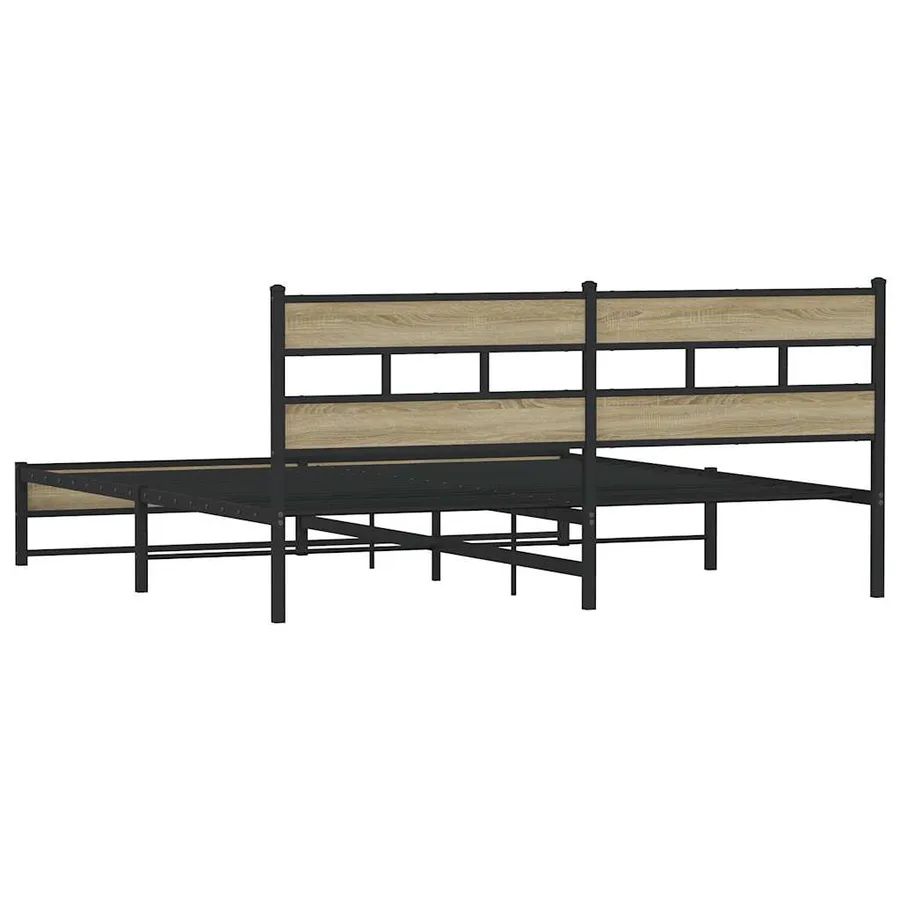 Cadre de lit en métal sans matelas chêne sonoma 183x213 cm - 6