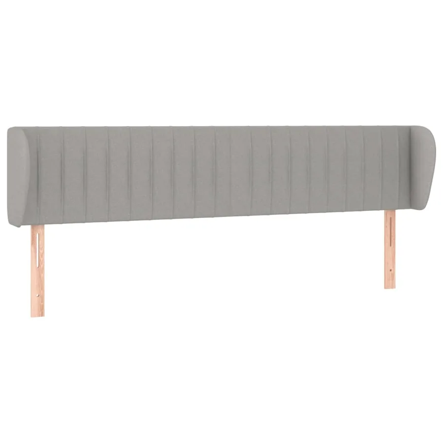 Tête de lit avec oreilles Gris clair 203x23x78/88 cm Tissu - 2
