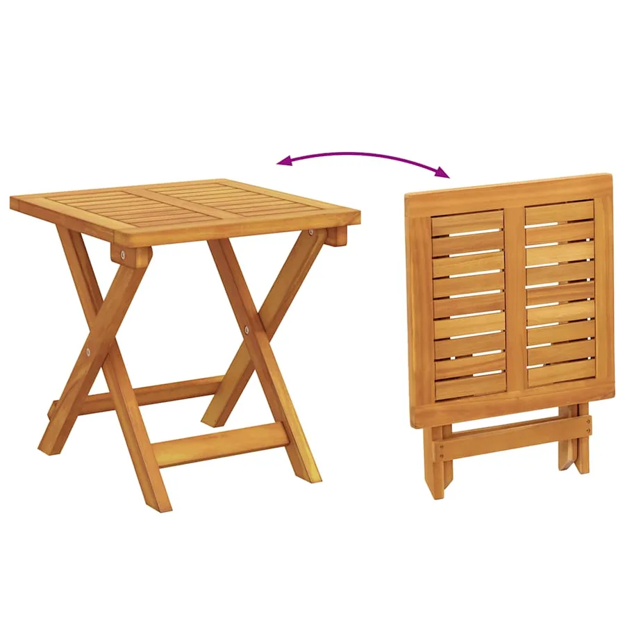 Chaise longue avec table bois massif d'acacia - 8