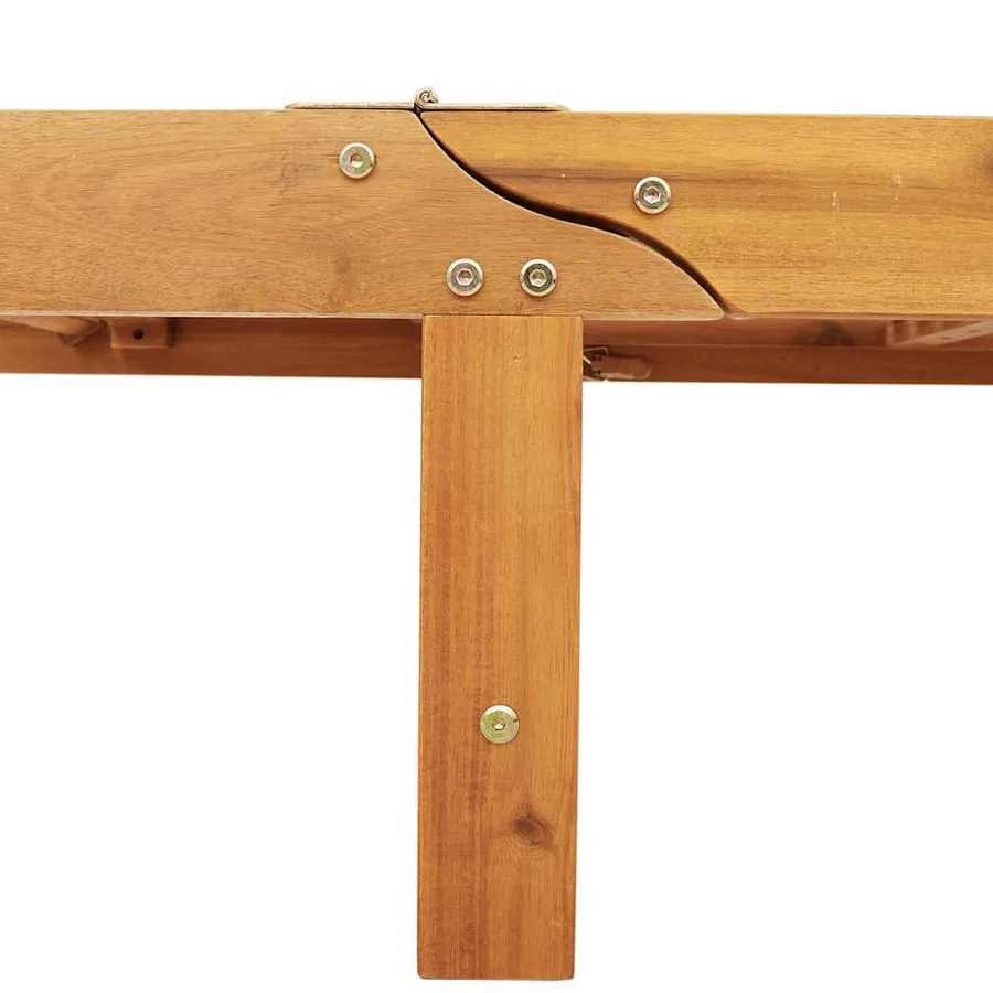 Chaise longue avec table bois massif d'acacia - 9