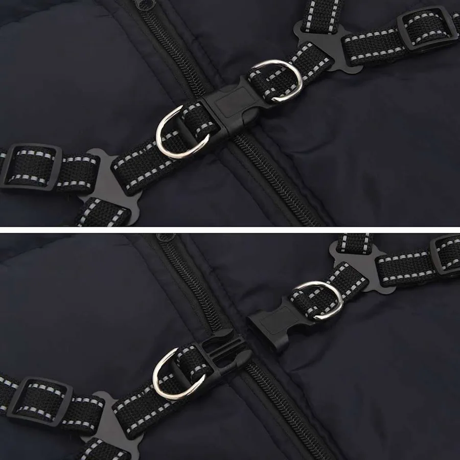 Manteau pour chiens avec harnais imperméable réfléchissant L48 - 8