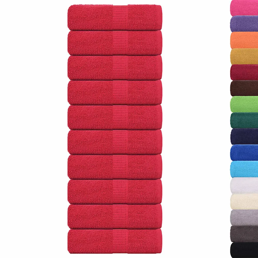 Serviettes de toilette FROGN 10 pièces Rouge 30x30 cm 360 g/m² - 2