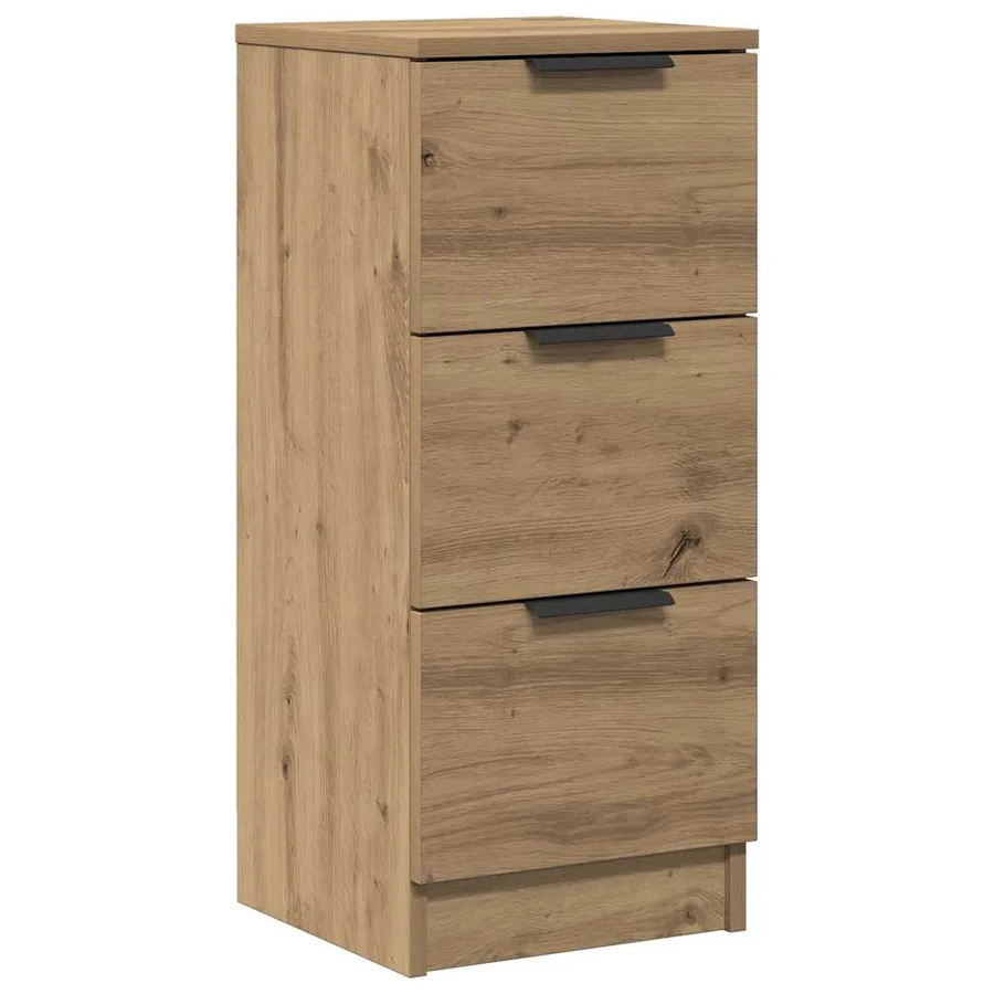 Buffet chêne artisanal 30x30x70 cm bois d'ingénierie - 2