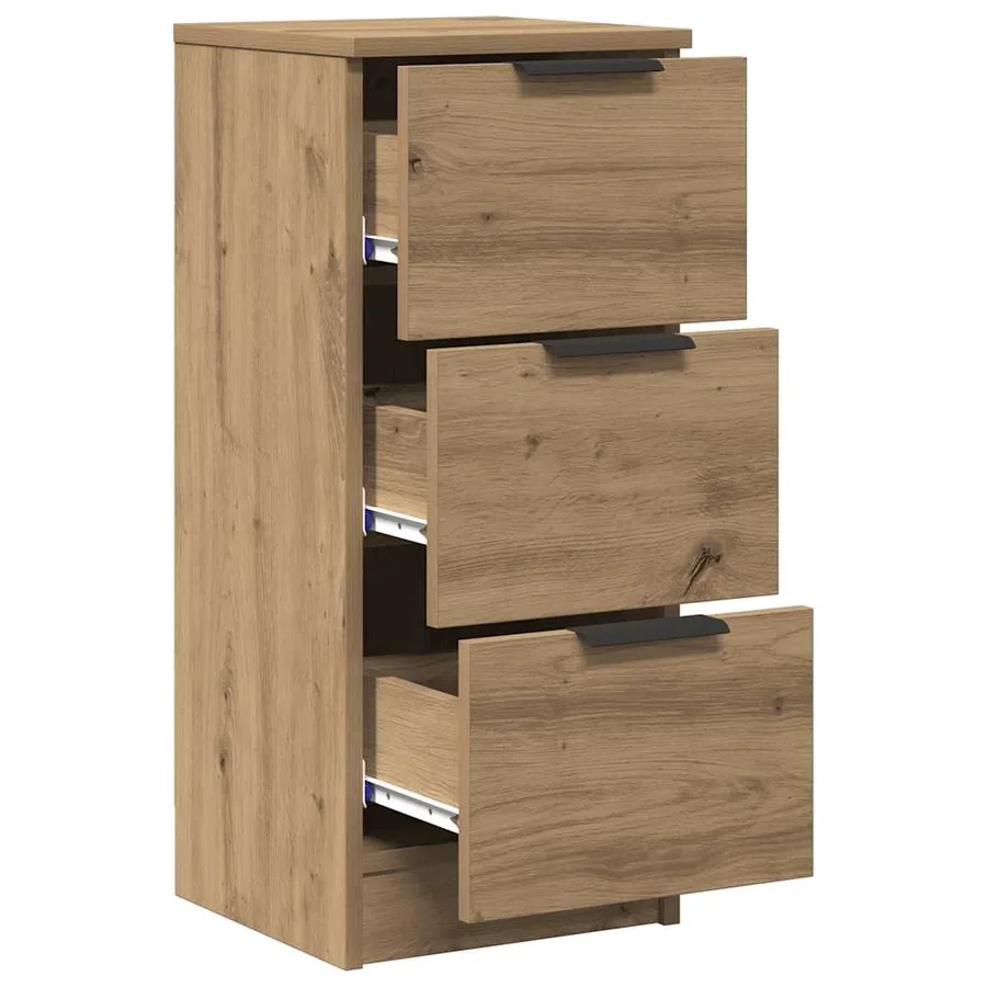 Buffet chêne artisanal 30x30x70 cm bois d'ingénierie - 4