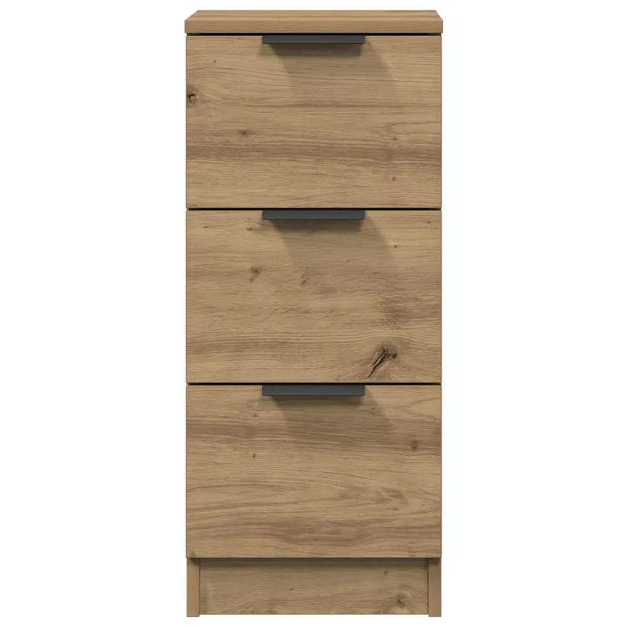 Buffet chêne artisanal 30x30x70 cm bois d'ingénierie - 5