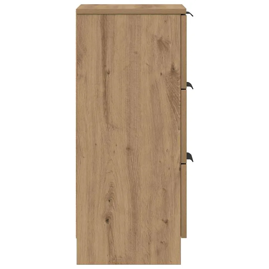 Buffet chêne artisanal 30x30x70 cm bois d'ingénierie - 7