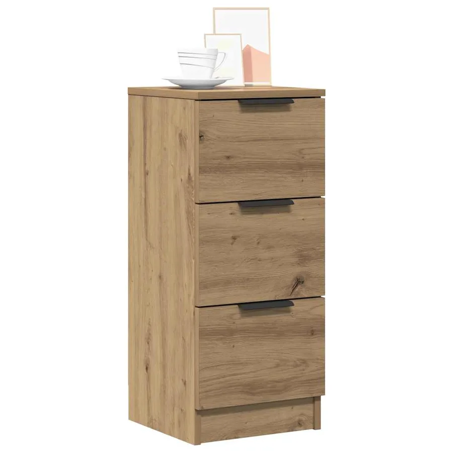 Buffet chêne artisanal 30x30x70 cm bois d'ingénierie - 9