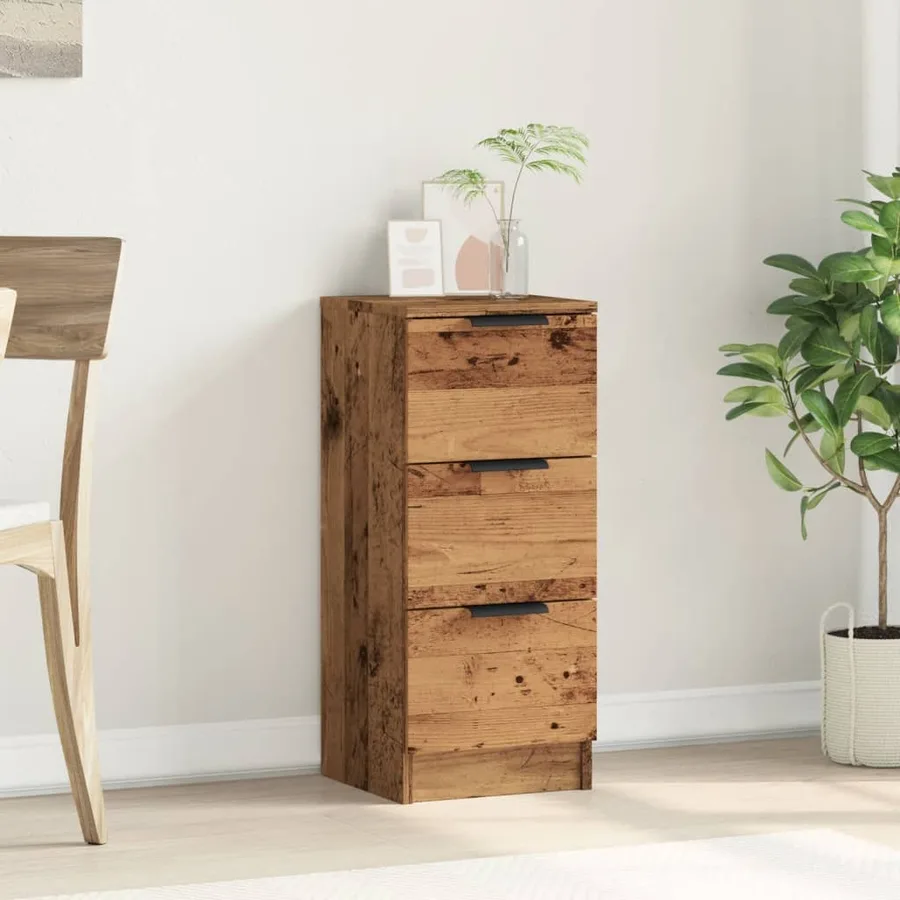 Buffet vieux bois 30x30x70 cm bois d'ingénierie - 3