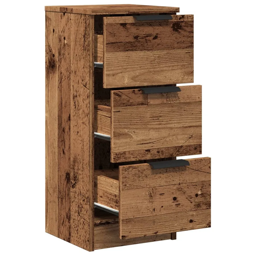 Buffet vieux bois 30x30x70 cm bois d'ingénierie - 9