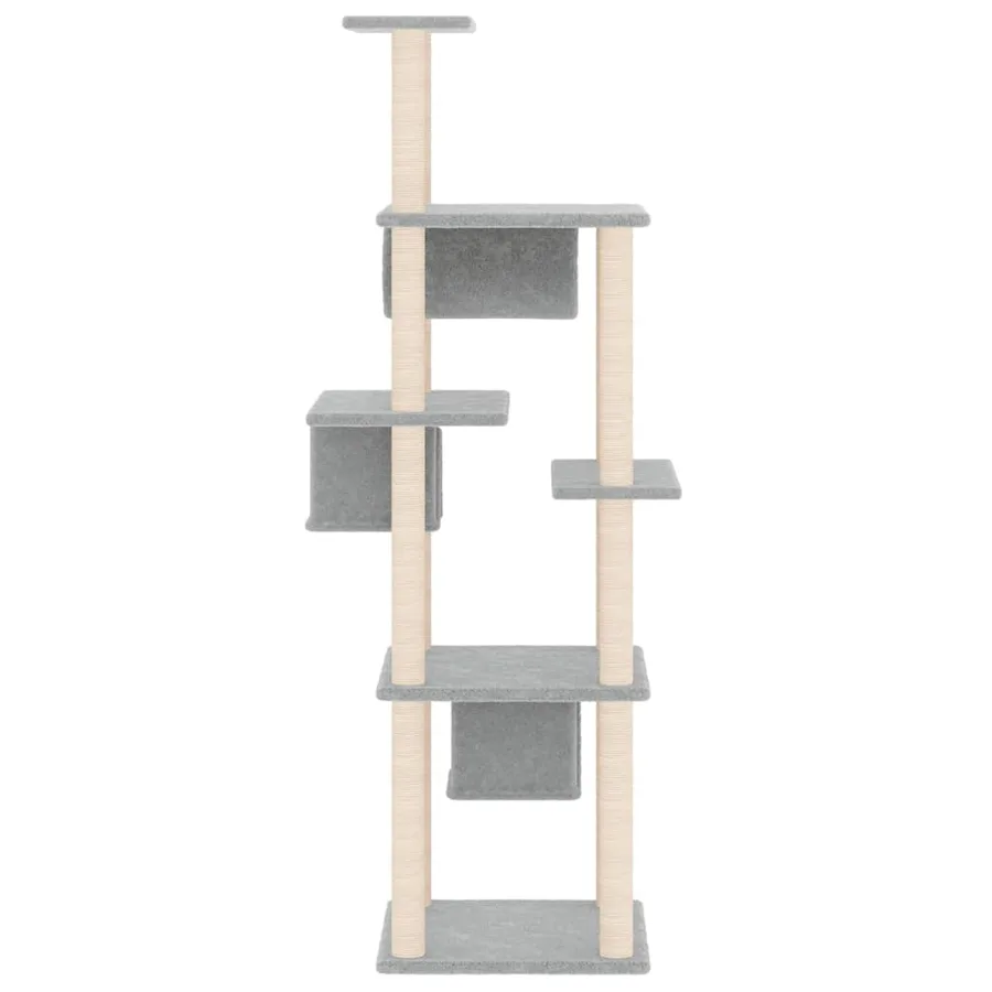 Arbre à chat avec griffoirs en sisal Gris clair 169 cm - 4