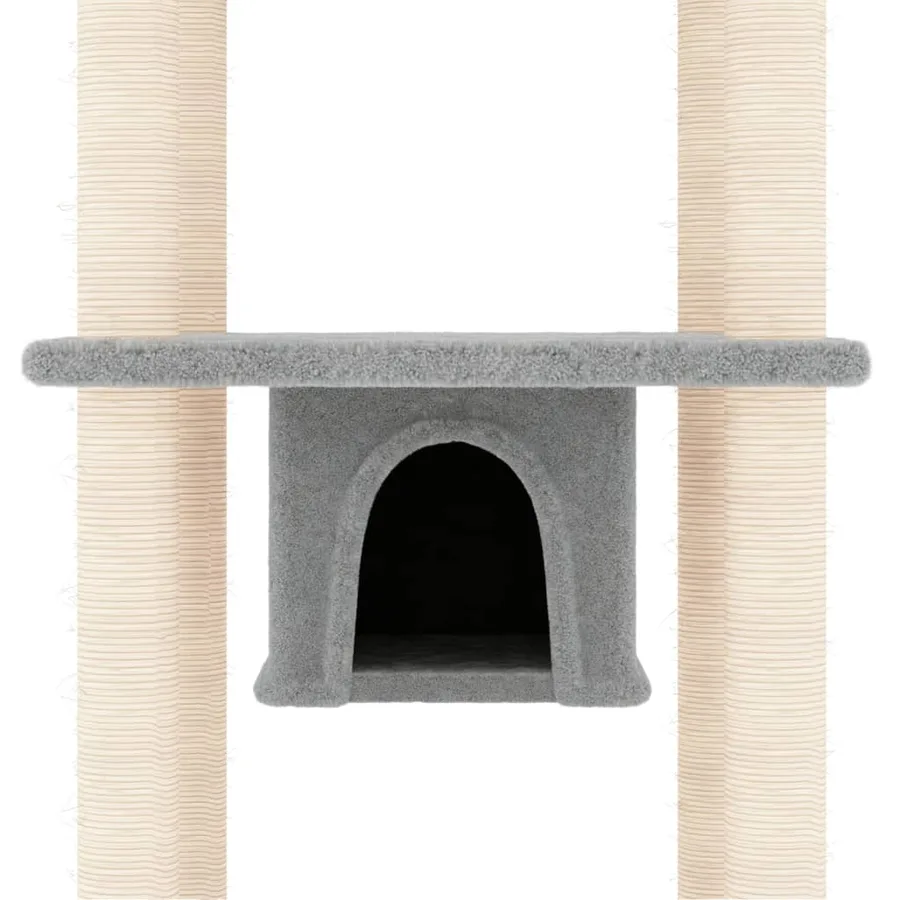 Arbre à chat avec griffoirs en sisal Gris clair 169 cm - 6
