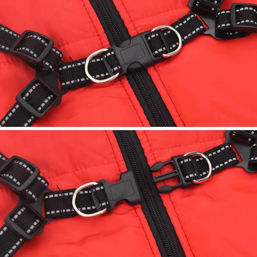 Manteau pour chiens avec harnais imperméable réfléchissant L44 - 8