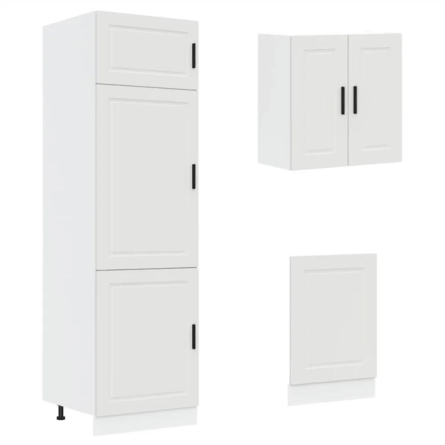 Ensemble de 8 meubles de cuisine "Porto" en bois d'ingénierie blanc - 5