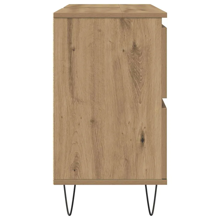 Armoire de salle de bain chêne artisanal bois d'ingénierie - 5