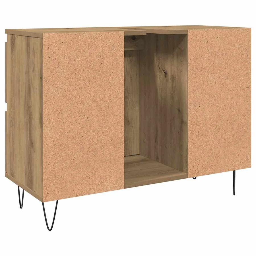 Armoire de salle de bain chêne artisanal bois d'ingénierie - 6