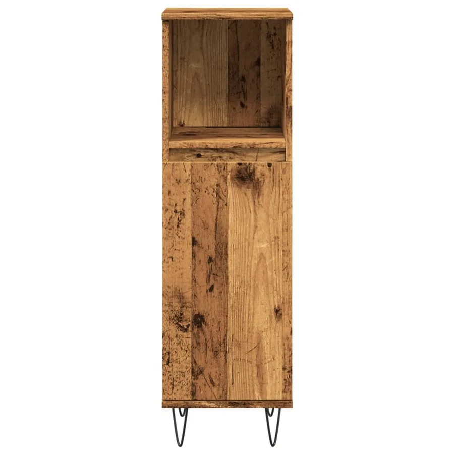 Armoire de salle de bain vieux bois 30x30x100cm bois ingénierie - 4