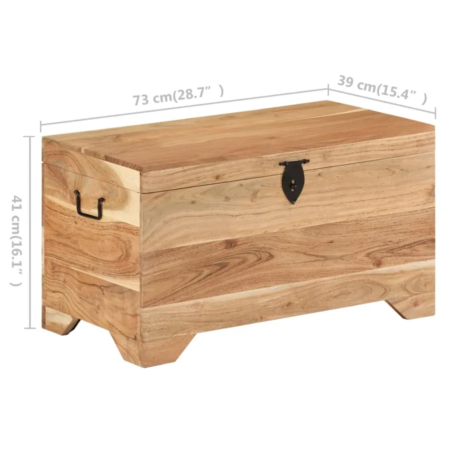 Coffre de rangement Bois d'acacia solide - 10