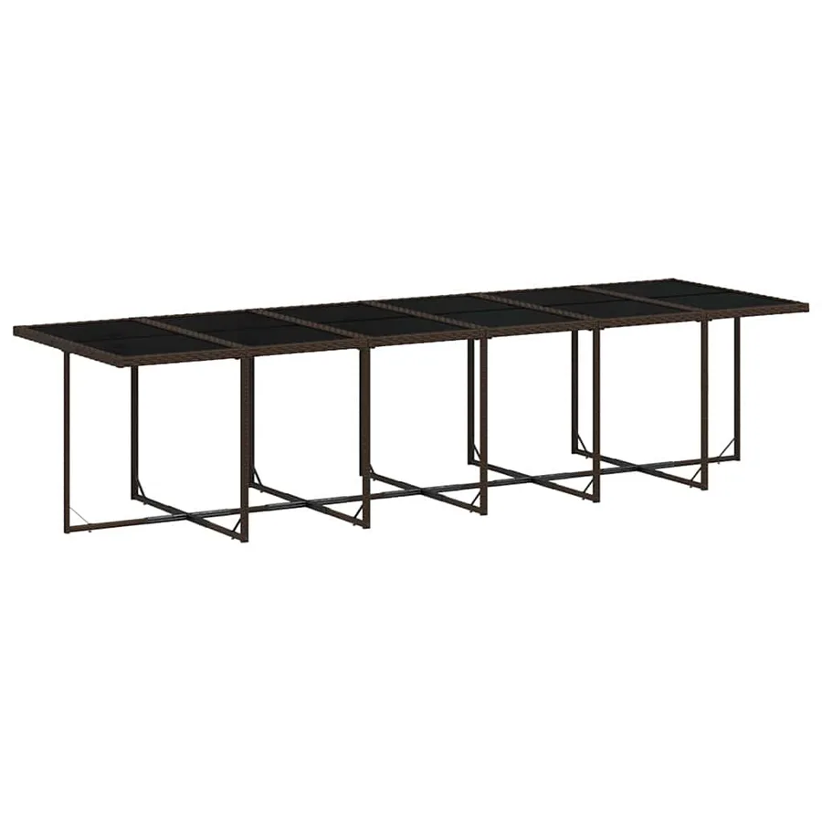 Ensemble à manger de jardin et coussins 17 pcs marron rotin - 4