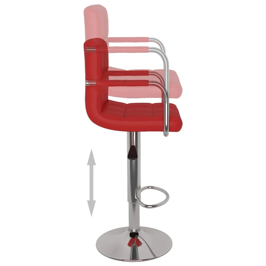 Tabourets de bar lot de 2 rouge bordeaux similicuir - 7