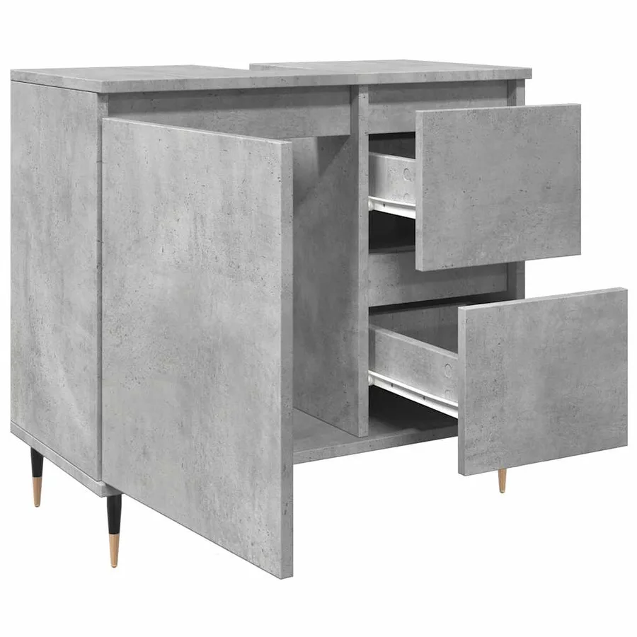 Armoire de salle de bain gris béton 65x33x60 cm - 8