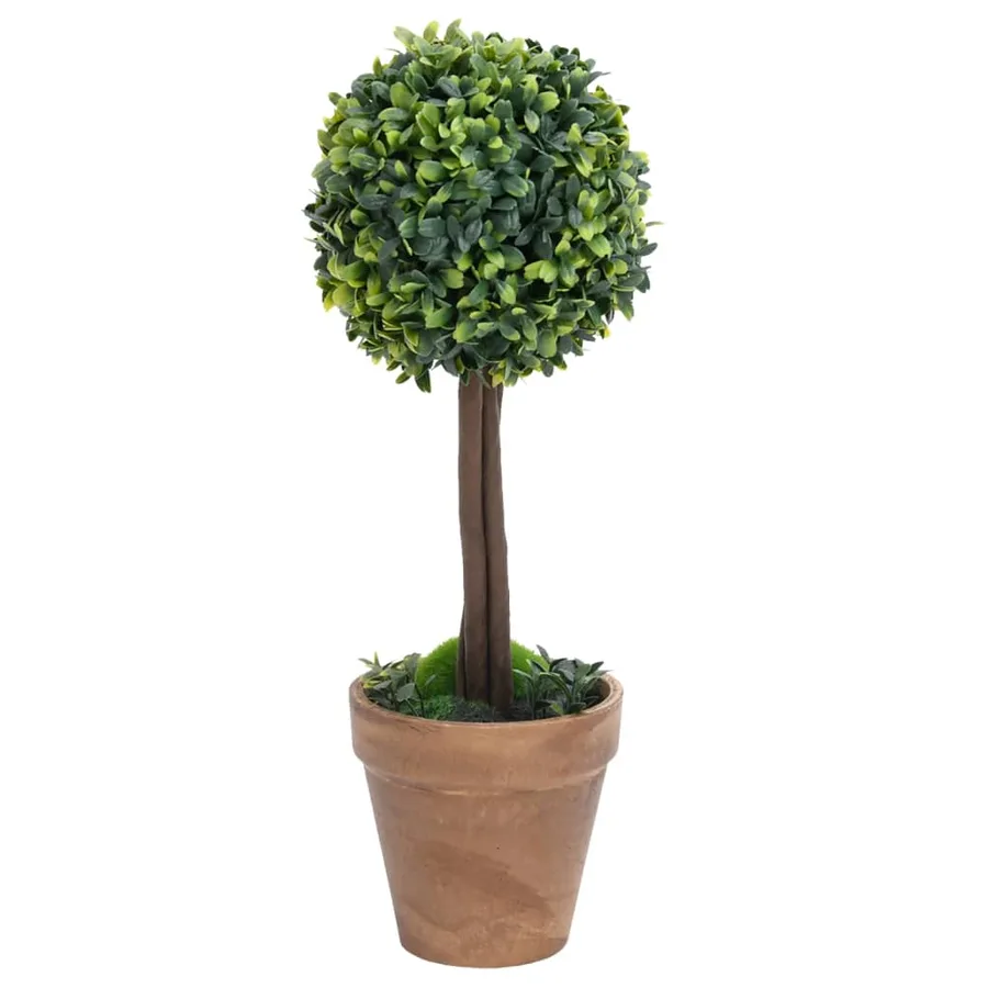 Plantes de buis artificiel 2 pcs avec pots Boule Vert 56 cm - 3