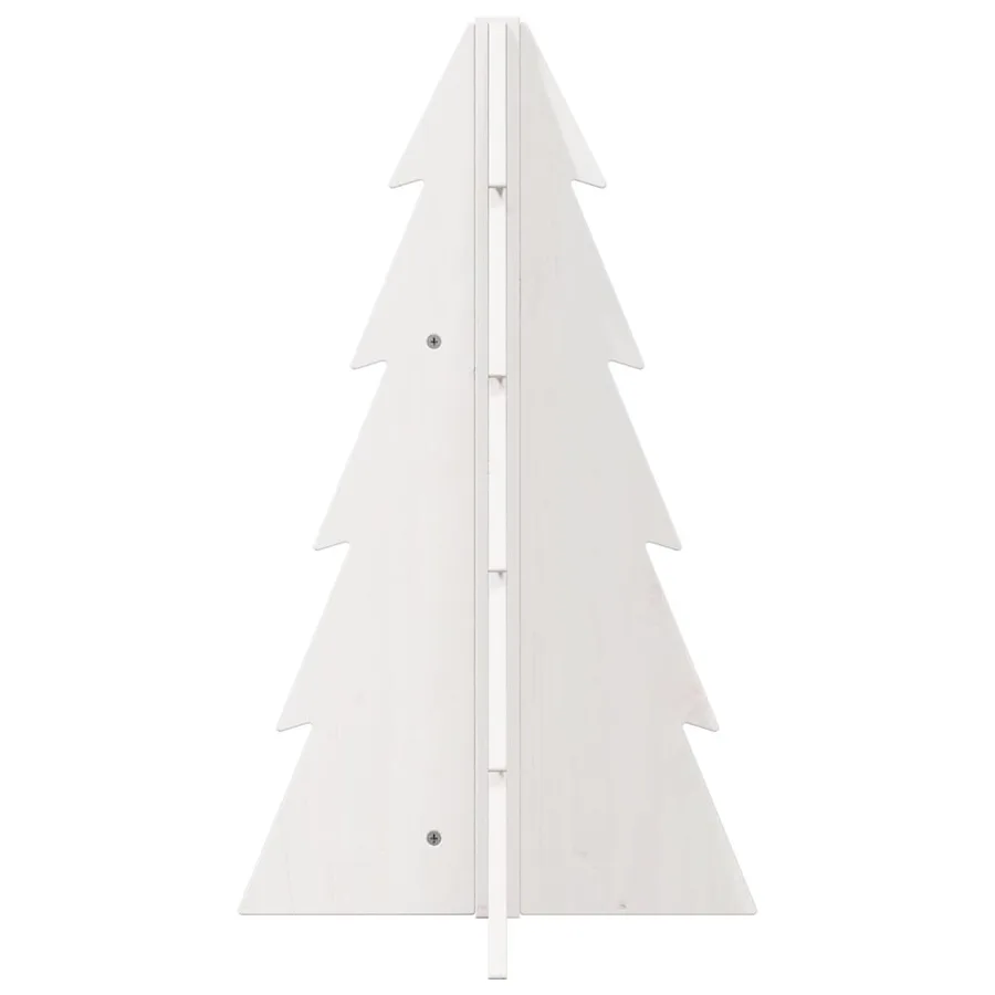 Arbre de Noël en bois pour décoration blanc 69,5 cm pin massif - 4