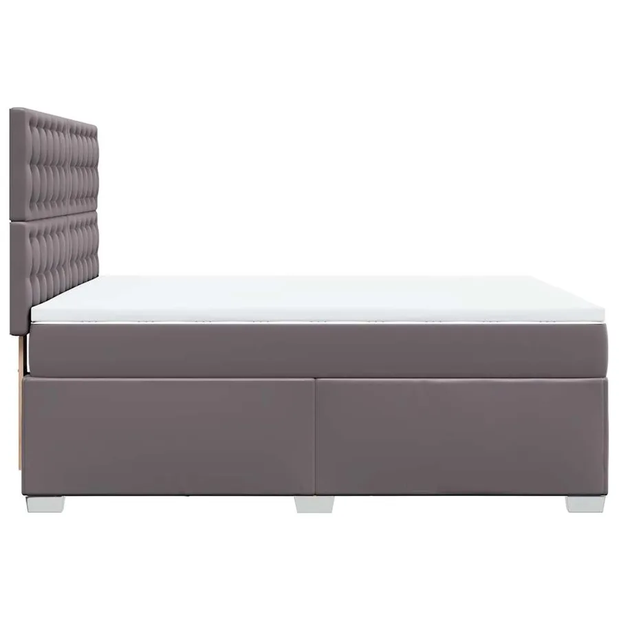 Sommier à lattes de lit avec matelas Gris 140x190 cm Similicuir - 11