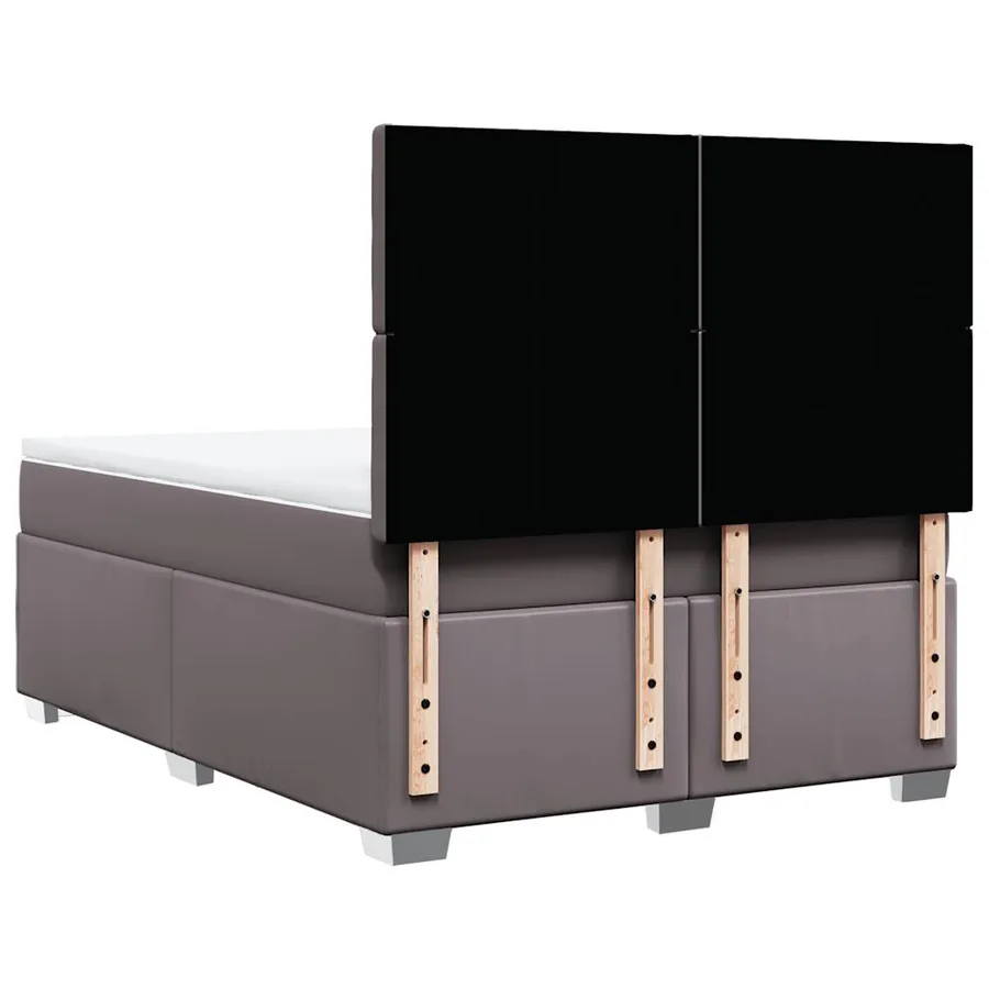 Sommier à lattes de lit avec matelas Gris 140x190 cm Similicuir - 12