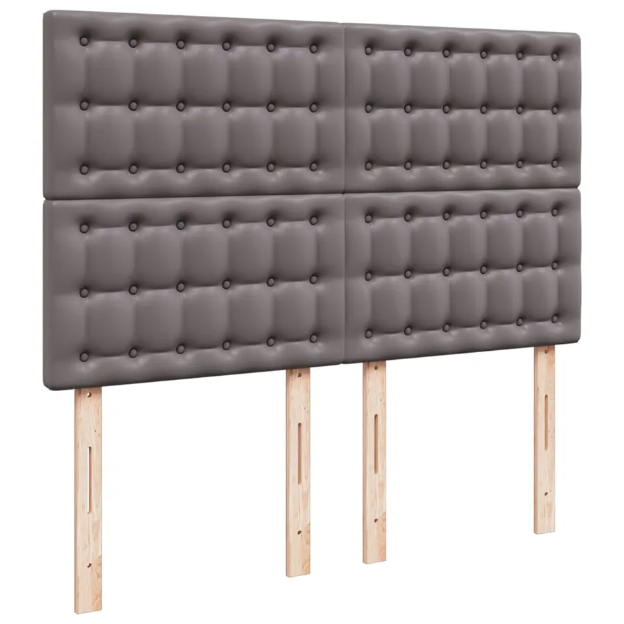 Sommier à lattes de lit avec matelas Gris 140x190 cm Similicuir - 7
