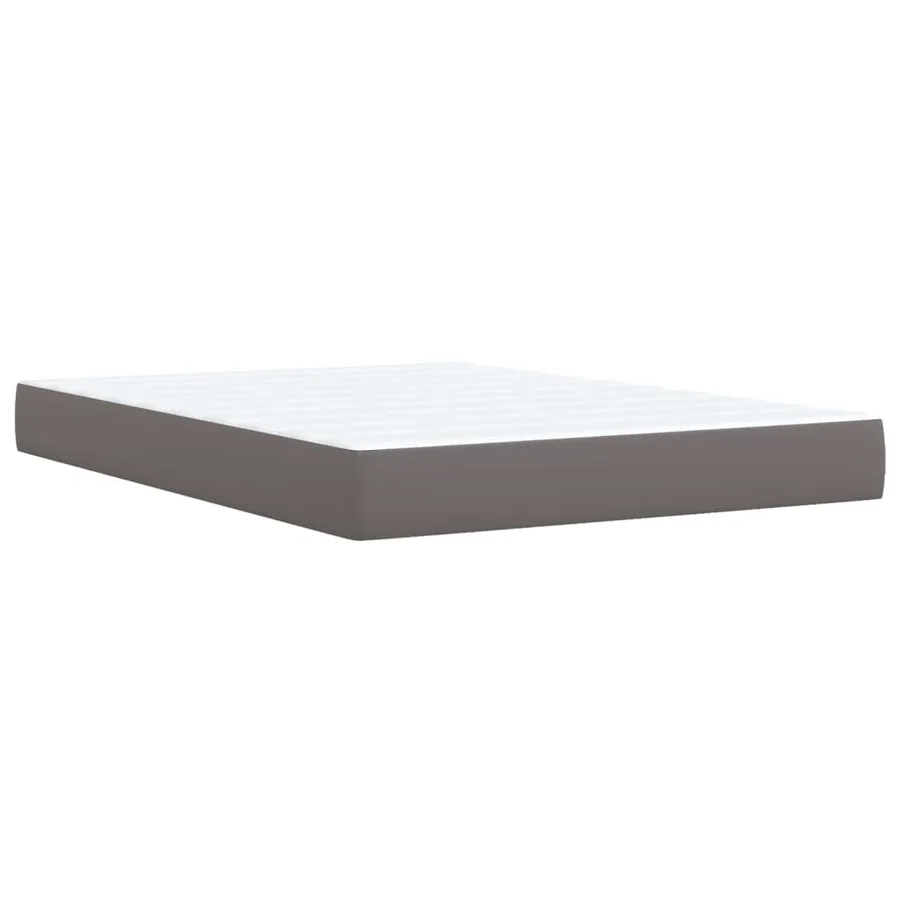 Sommier à lattes de lit avec matelas Gris 140x190 cm Similicuir - 9