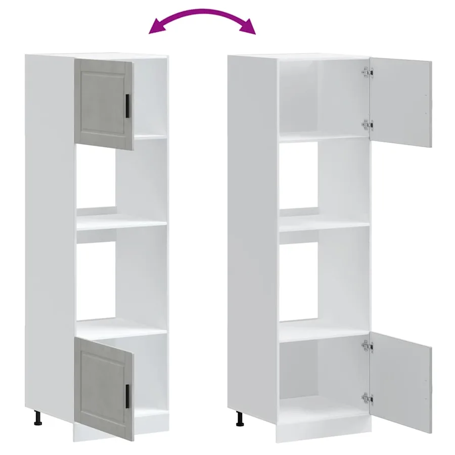 Armoires de four 2 pcs Porto gris béton bois d'ingénierie - 8