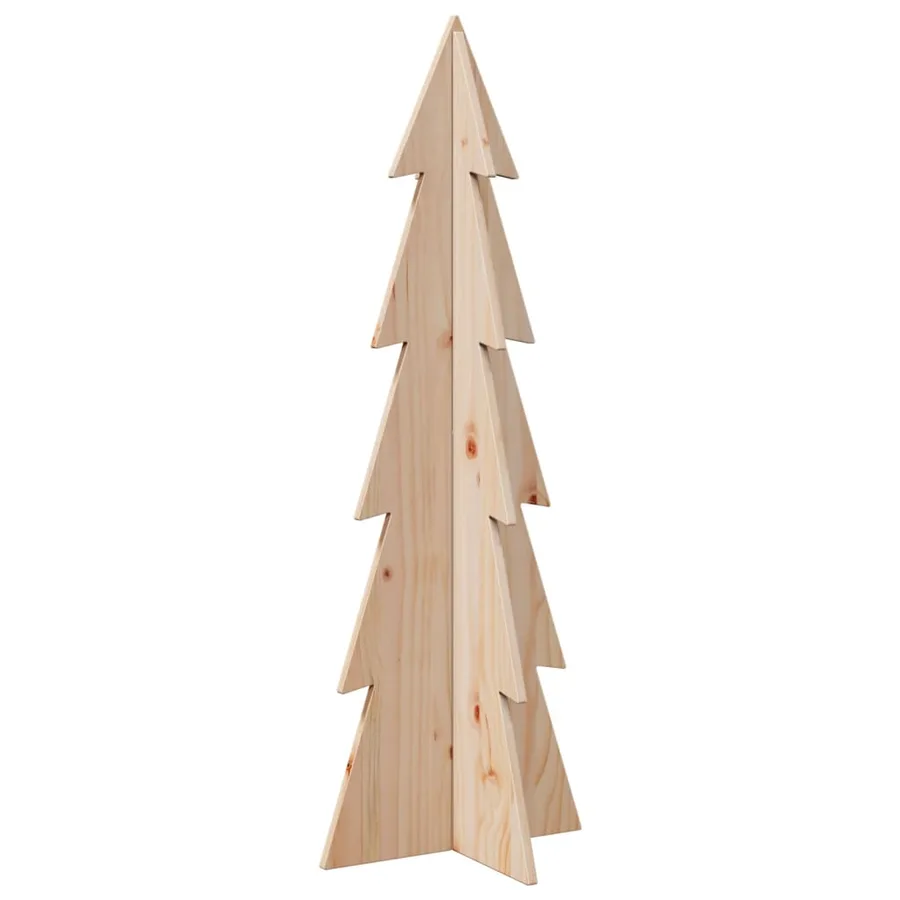 Arbre de Noël en bois pour décoration 112 cm bois massif de pin - 5