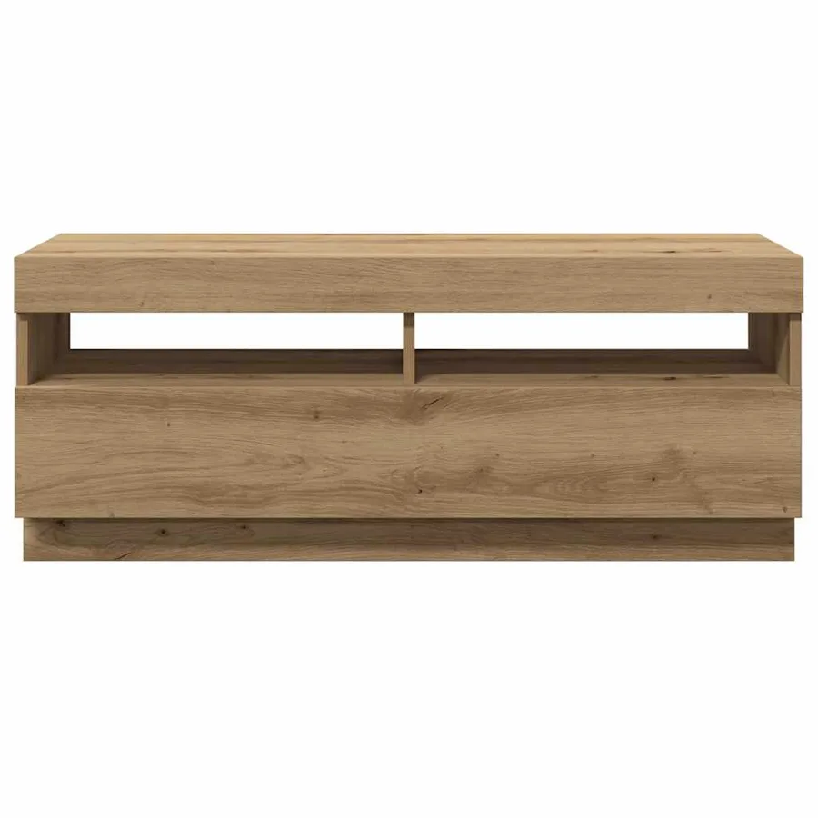 Meuble TV avec lumières LED chêne artisanal bois d'ingénierie - 6