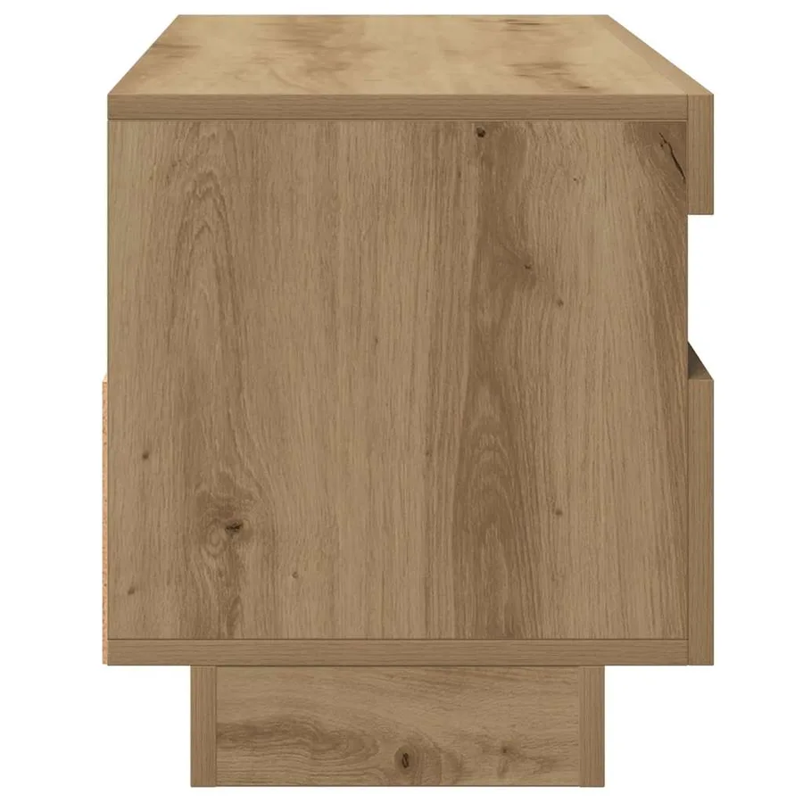 Meuble TV avec lumières LED chêne artisanal bois d'ingénierie - 9