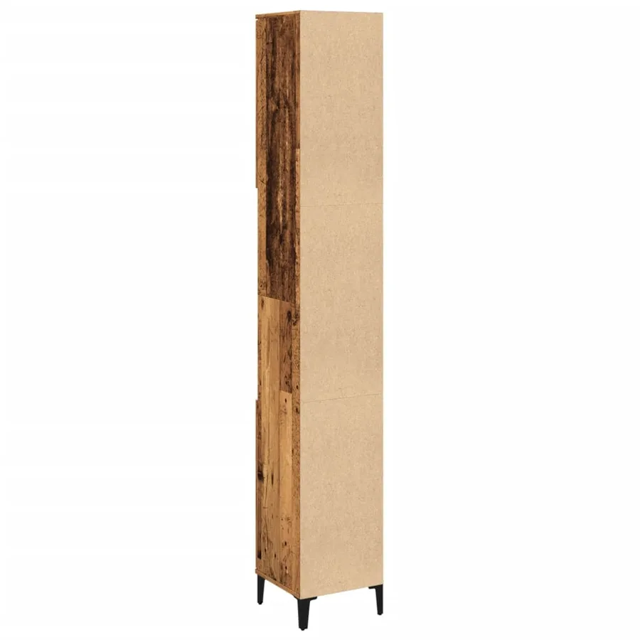 Armoire de salle de bain vieux bois 30x30x190cm bois ingénierie - 7