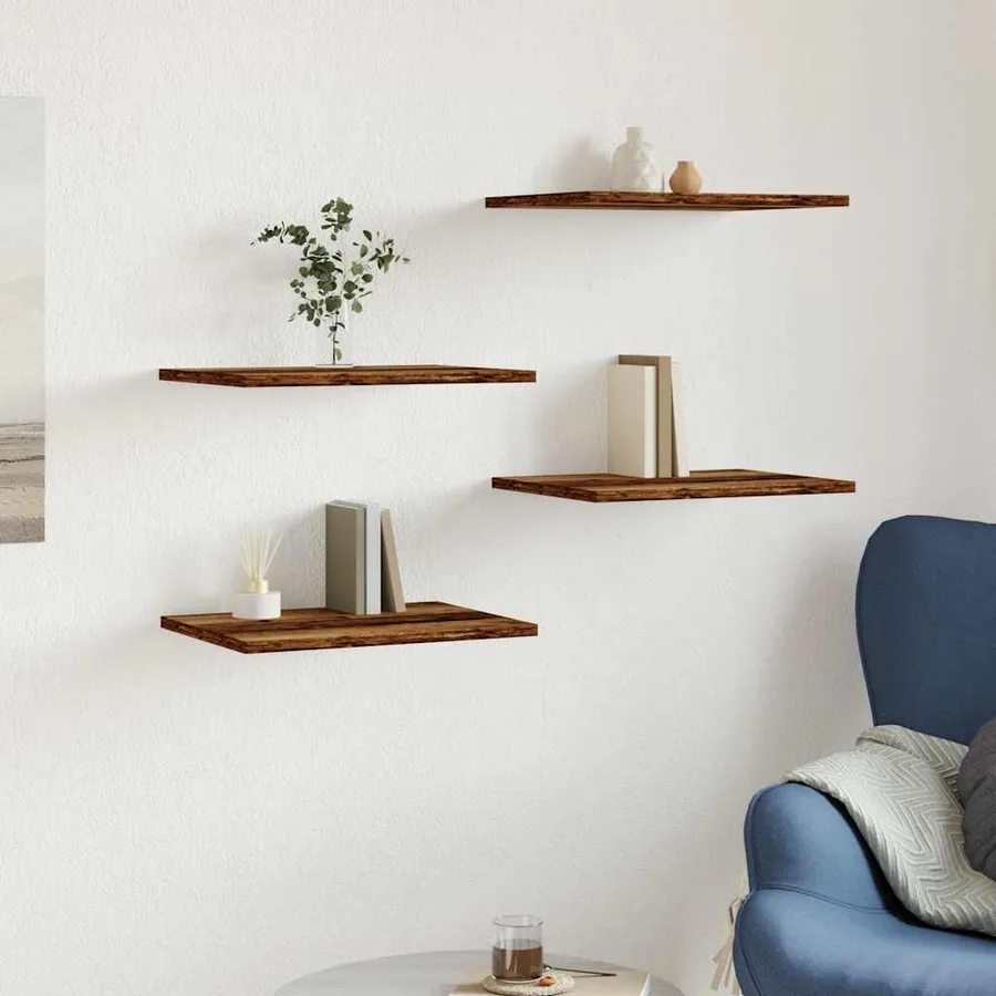 Panneaux de bibliothèque 4 pcs vieux bois 40x30x1,5 cm - 3