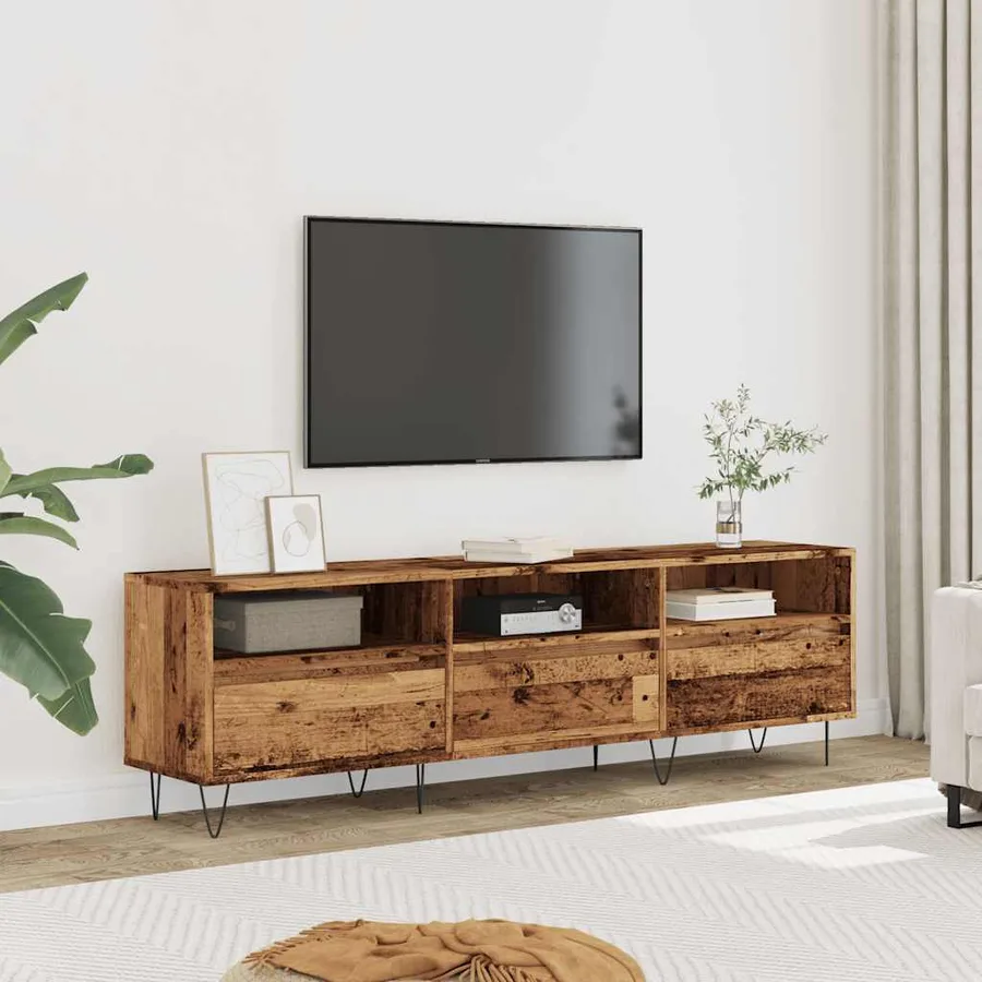 Meuble TV vieux bois 150x30x44,5 cm bois d'ingénierie - 3