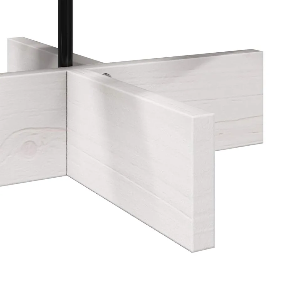 Arbre de Noël en bois pour décoration blanc 80 cm pin massif - 6